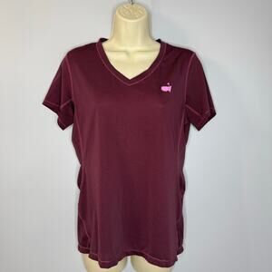 Master’s Tech Women’s Short Sleeve V Neck T-Shirt Plum Burgundy Sz M